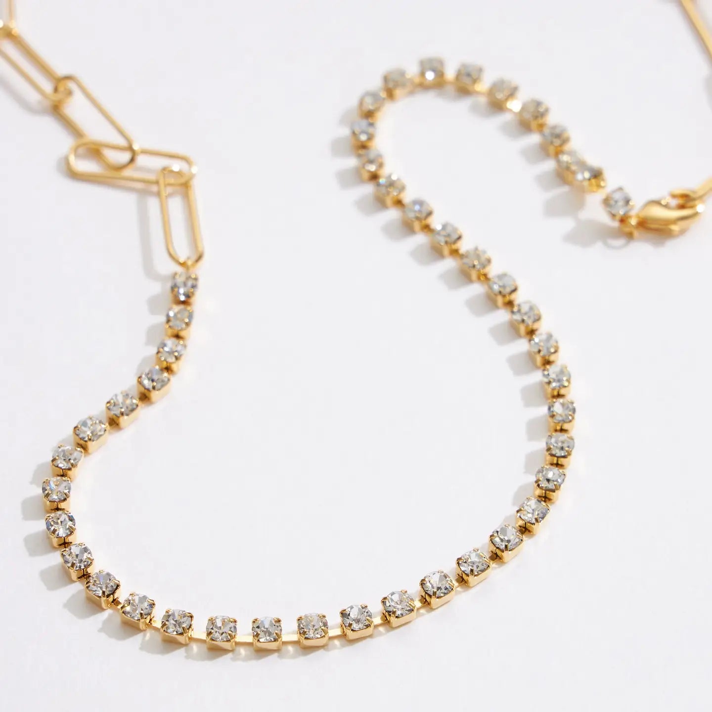 Crystal Contrast Half & Half Necklace