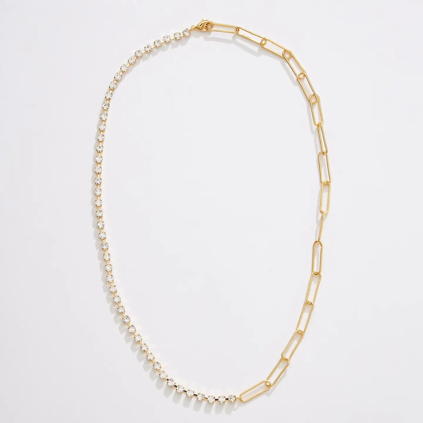 Crystal Contrast Half & Half Necklace