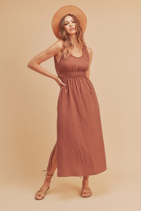 knee length dresses for ladies Terracotta Midi Dress Large