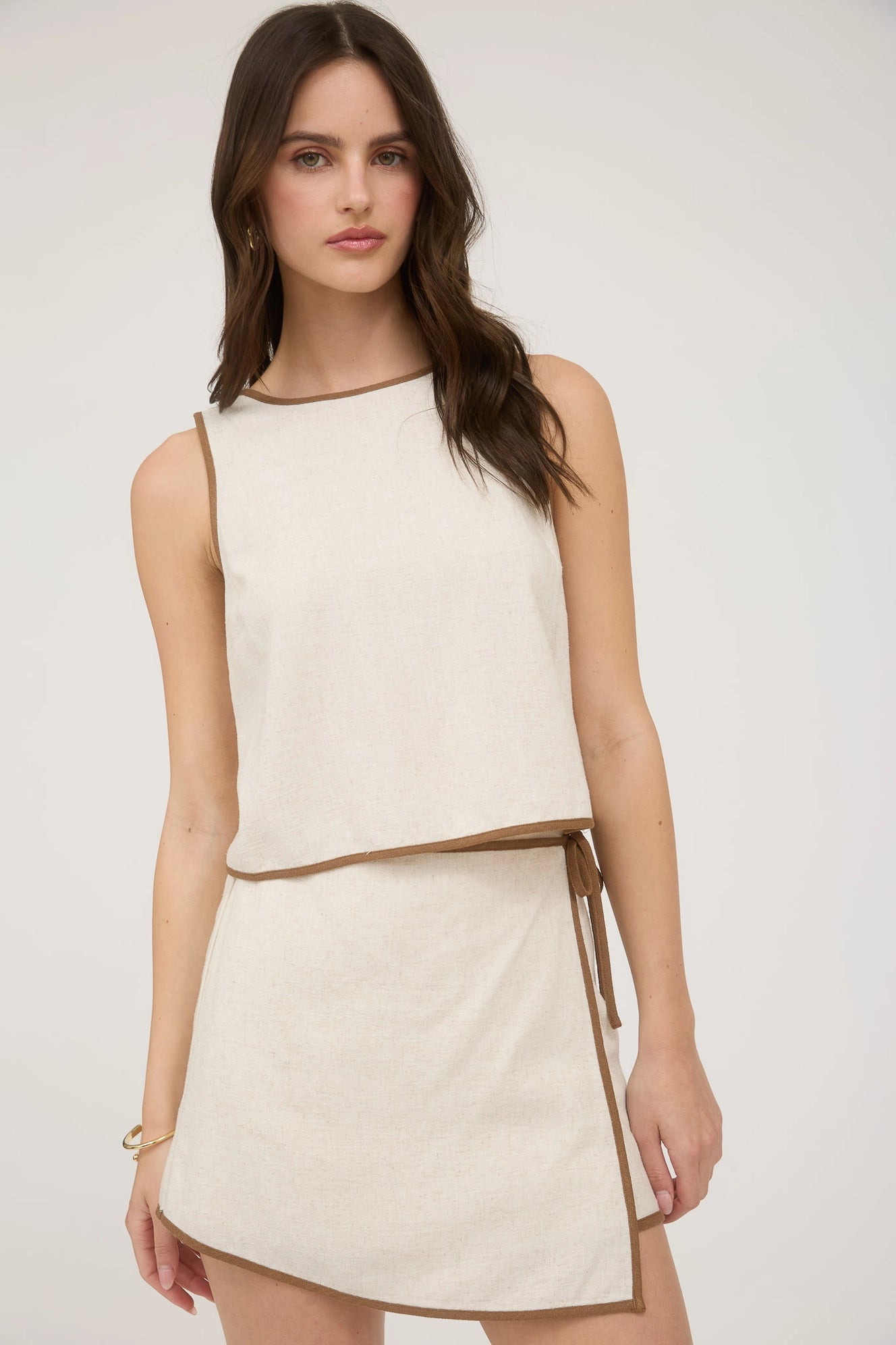 Siena Linen Blend Wrap Skort