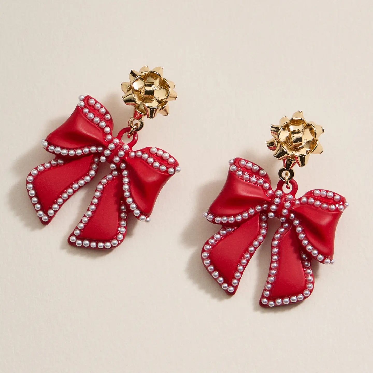Merry Bow Enamel Earrings