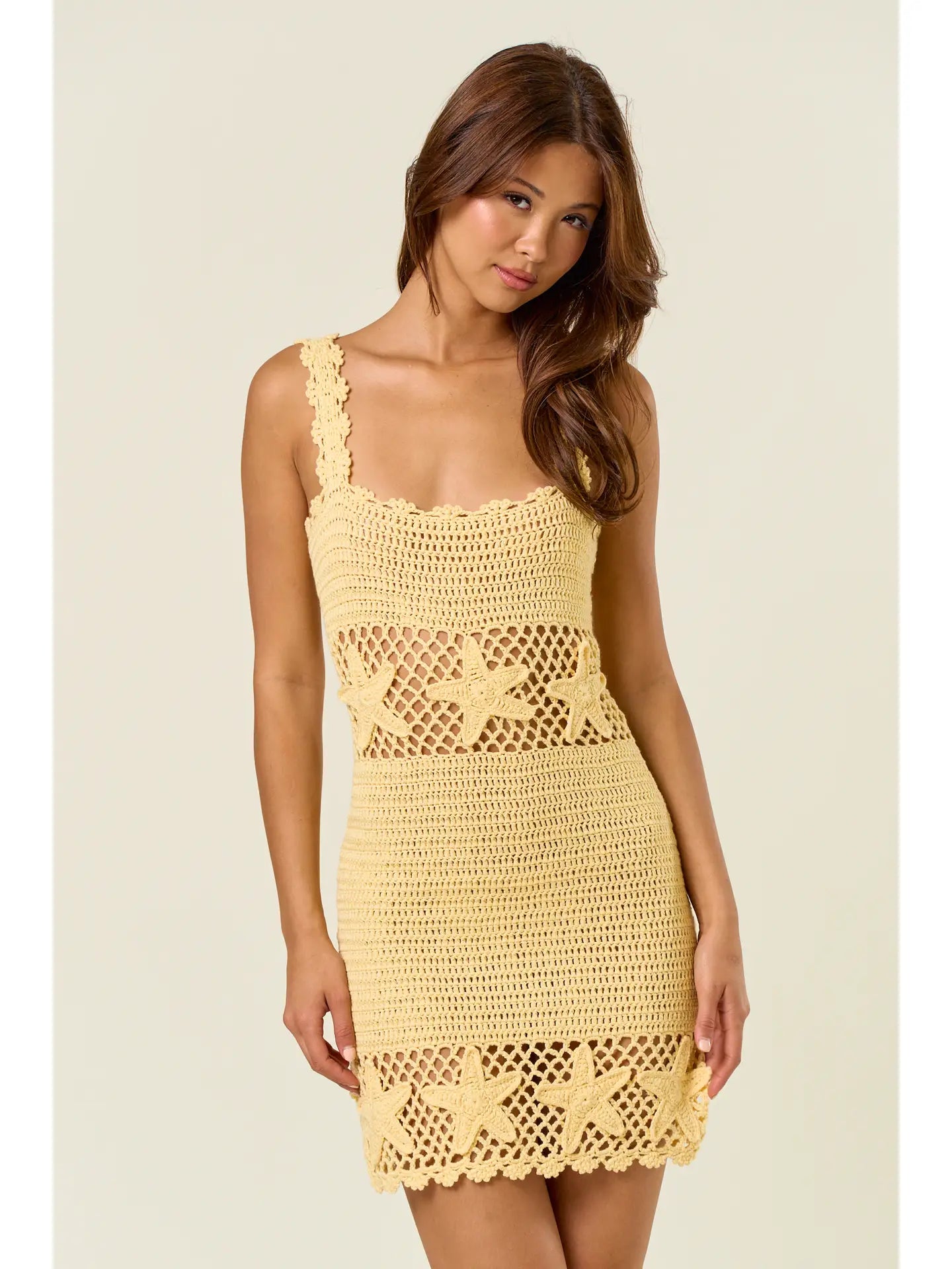 Starfish Crochet Mini Dress Large Starfish Crochet Mini Dress Large