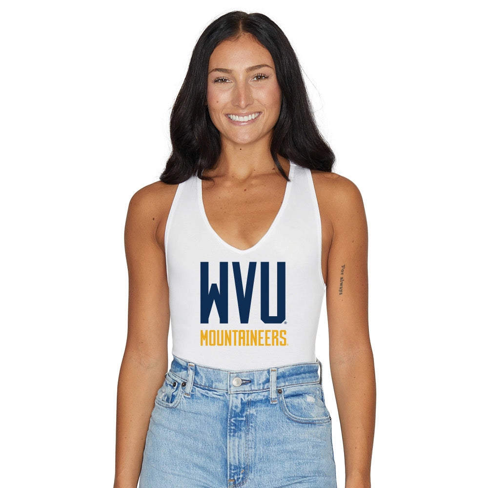 Game Day Essential Racerback Bodysuit – White