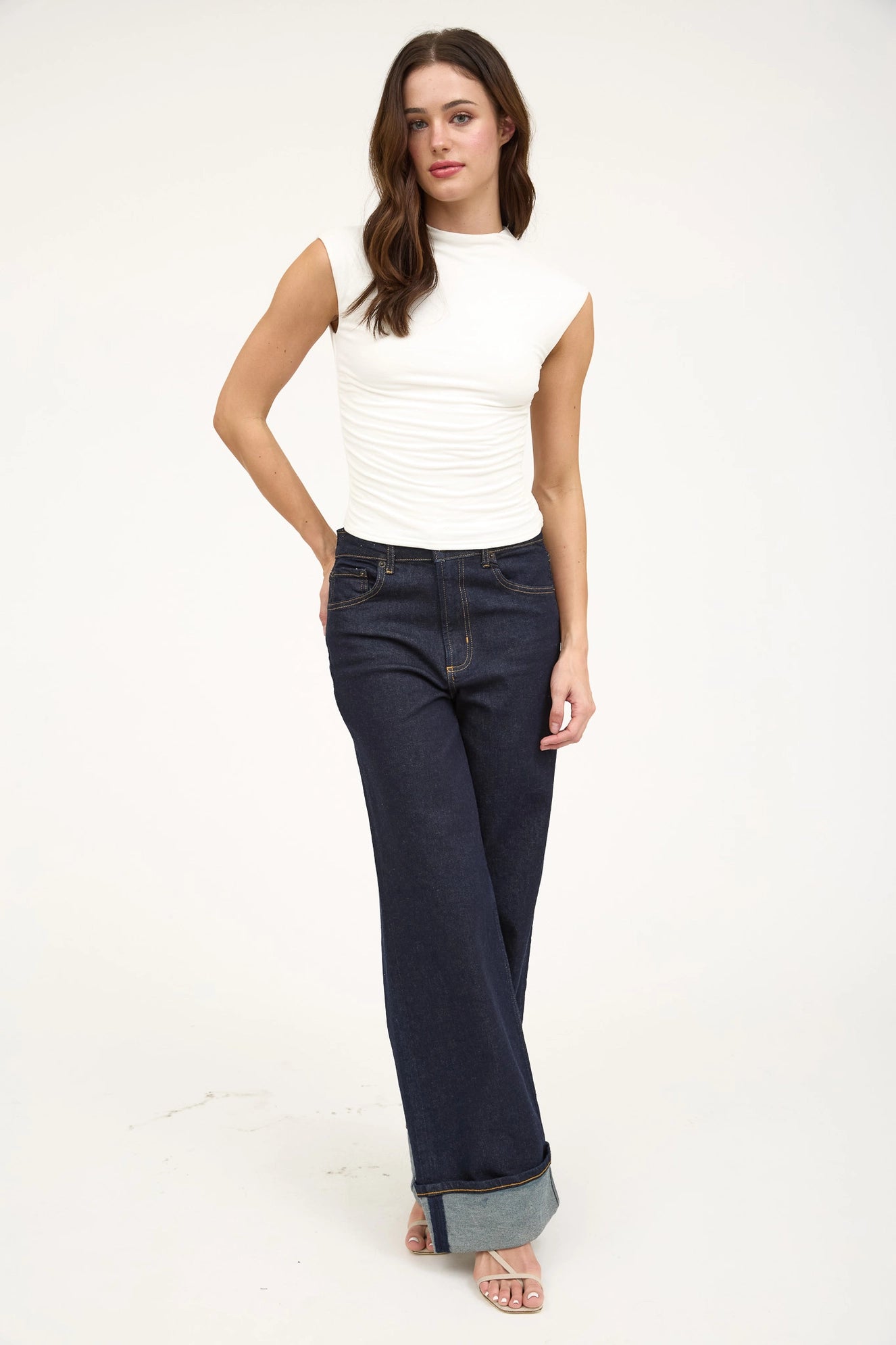 Jonah Sleeveless Ruched Side Top