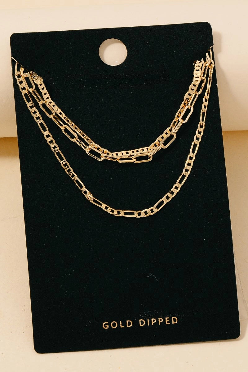Radiant Layers Gold Plated Necklace