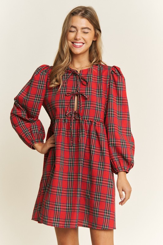 Holly Bow Mini Dress Large