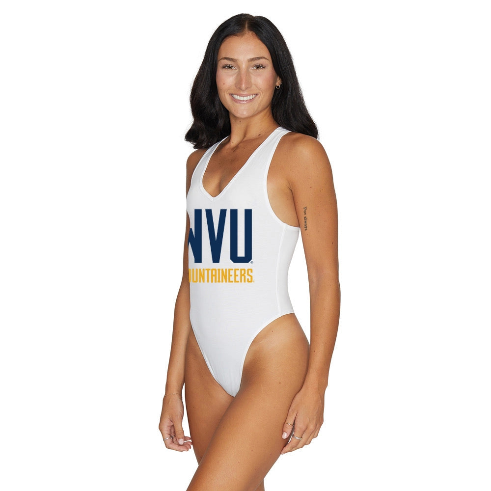Game Day Essential Racerback Bodysuit – White