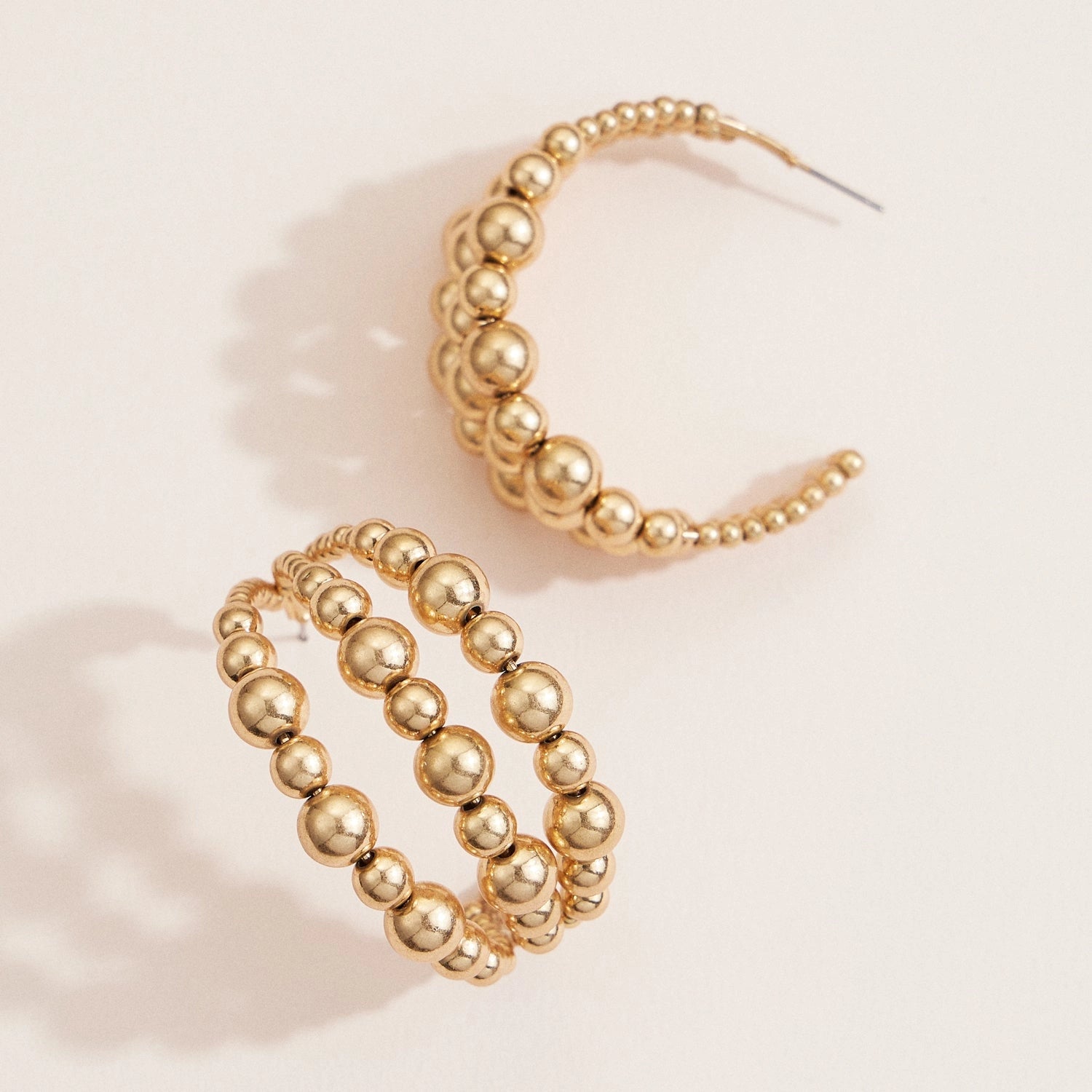 Copper Beaded Hoops