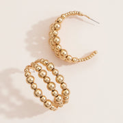 Copper Beaded Hoops