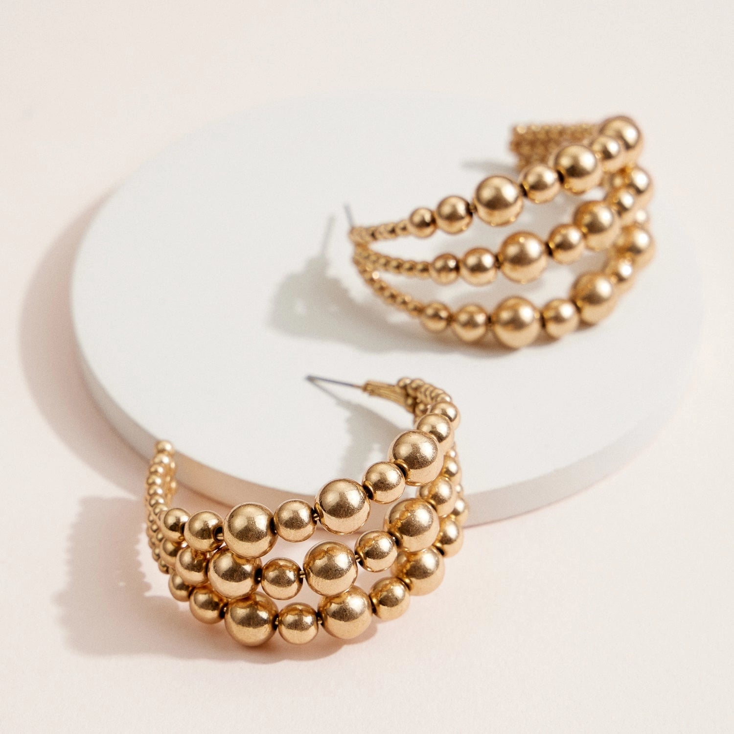 Copper Beaded Hoops