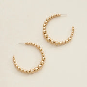 Gold Beaded Hoop Earrings