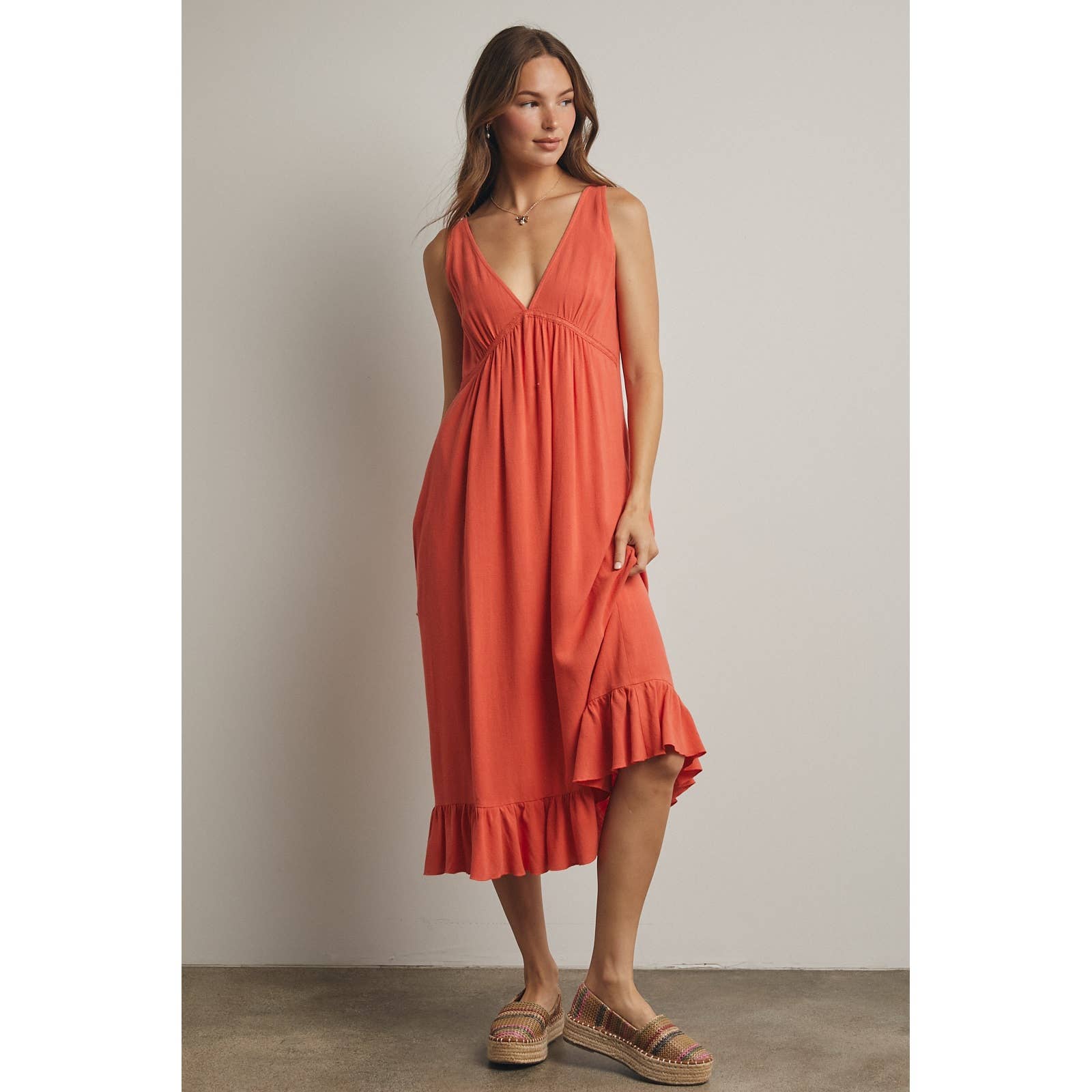 long flowy orange dress Poppy Breeze Maxi Dress – Latch Boutique