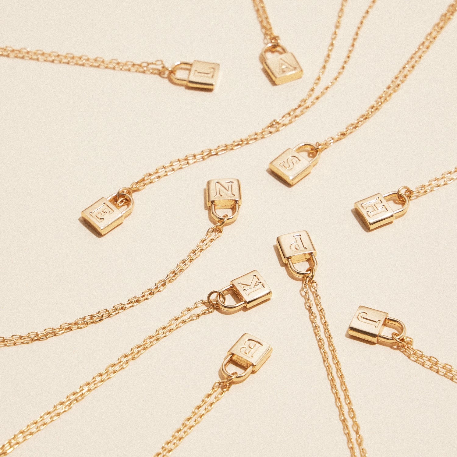 Initial Lock Necklace
