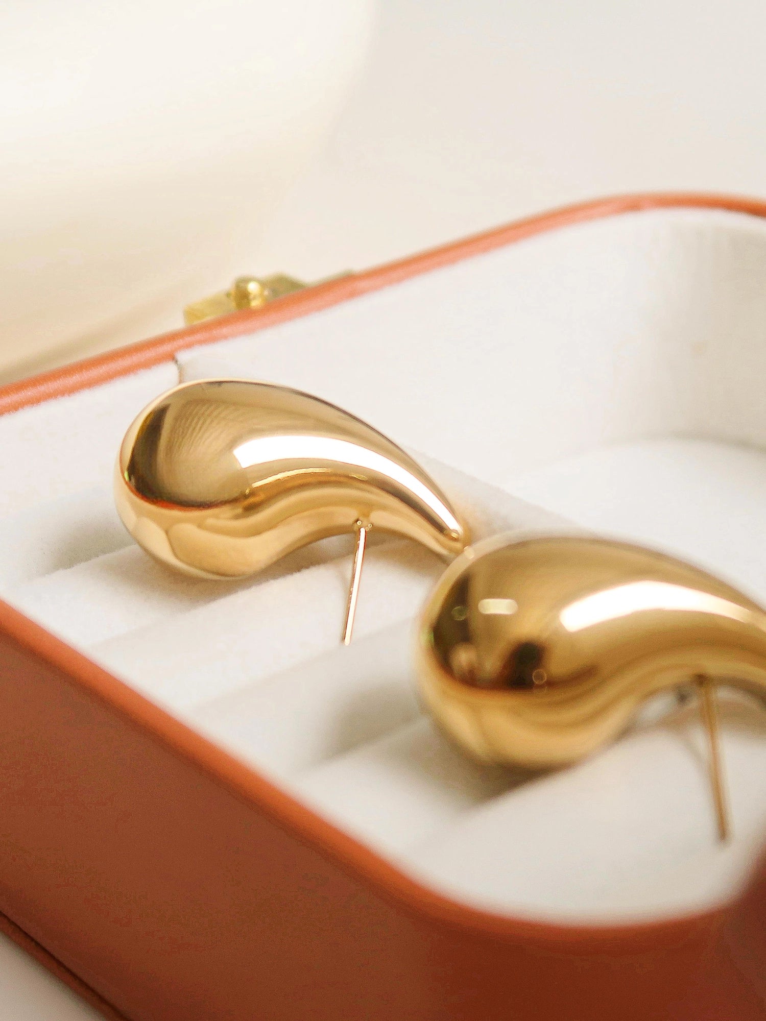 18K Gold Plated Large Huggie Droplet Earring