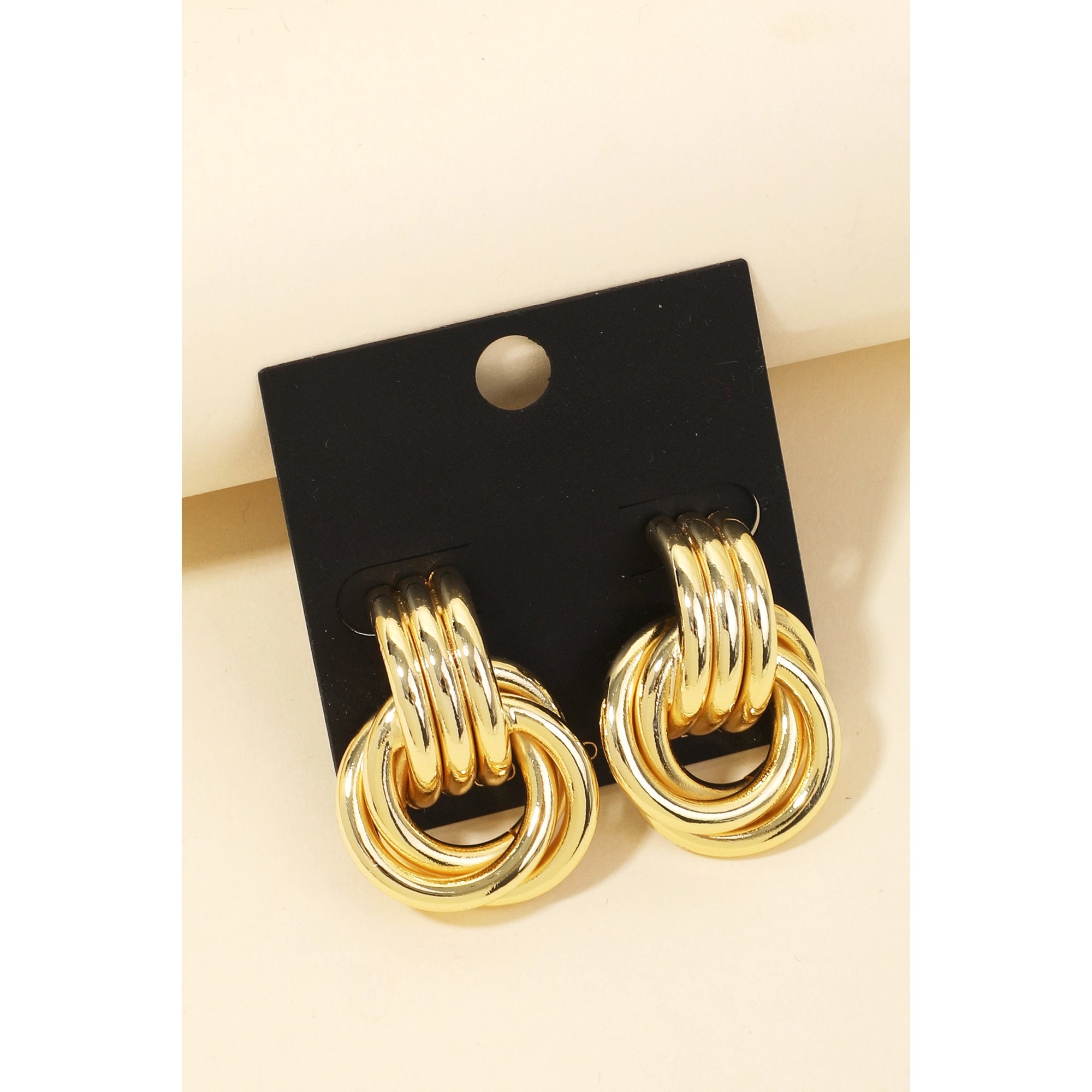 Gold Plated Interlock Hoops