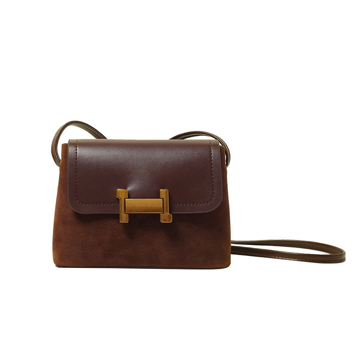 Gold Luxe Suede Chain Mini Crossbody Bag