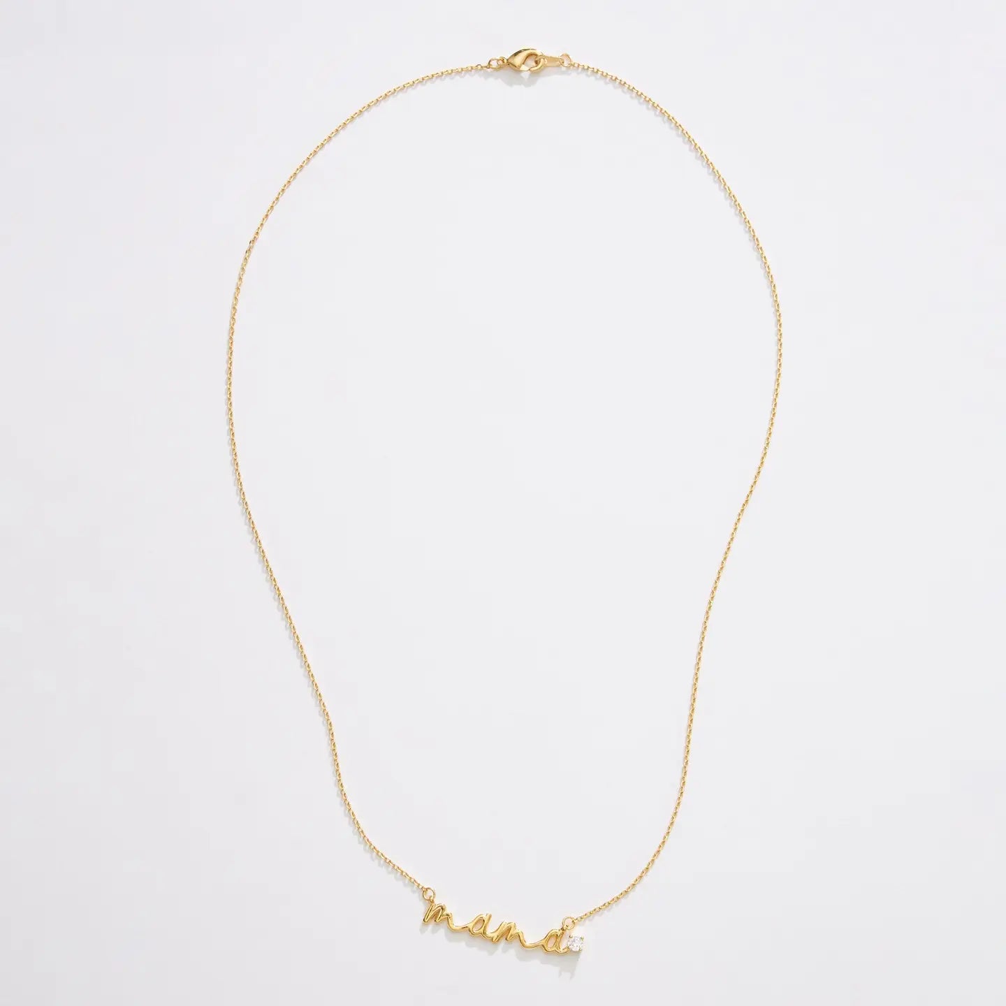 Gold Dipped Mama Script Necklace
