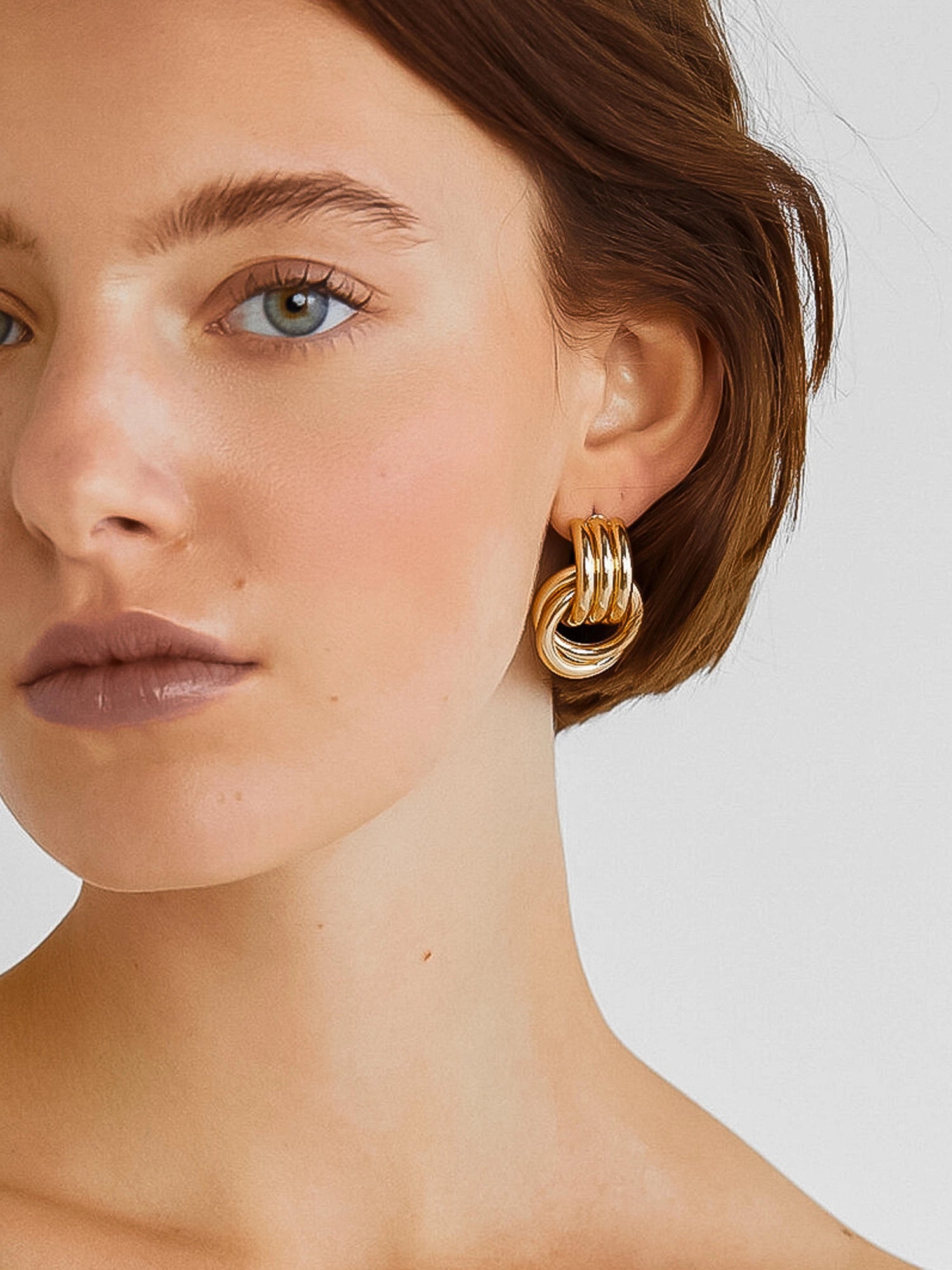 Golden & Silver 18K Gold Plated Orb Studs