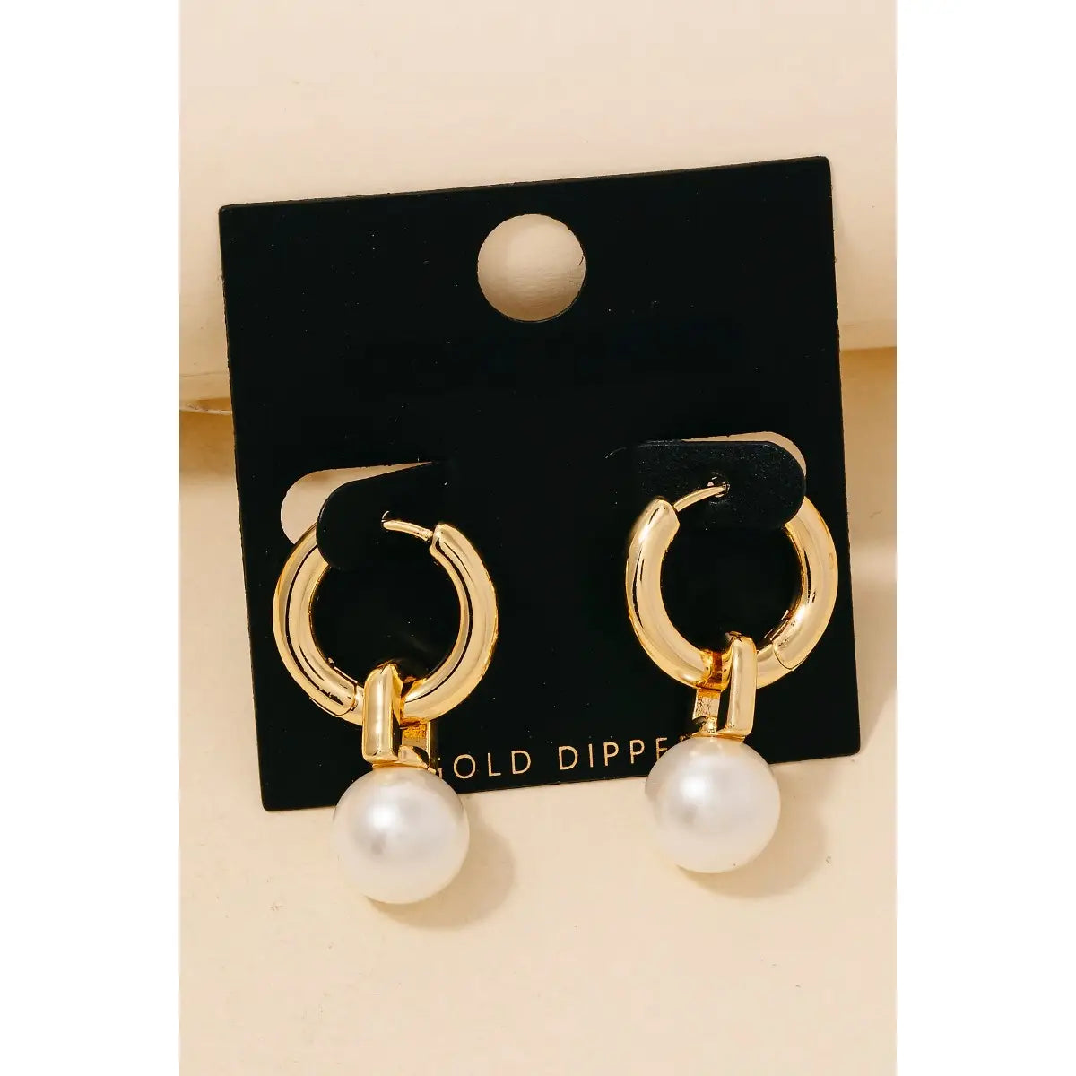 Pearl Elegance Gold Plated Hoops