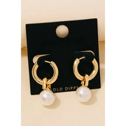 Pearl Elegance Gold Plated Hoops