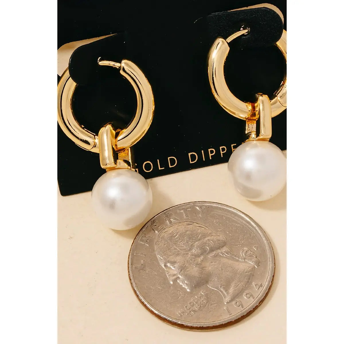 Pearl Elegance Gold Plated Hoops
