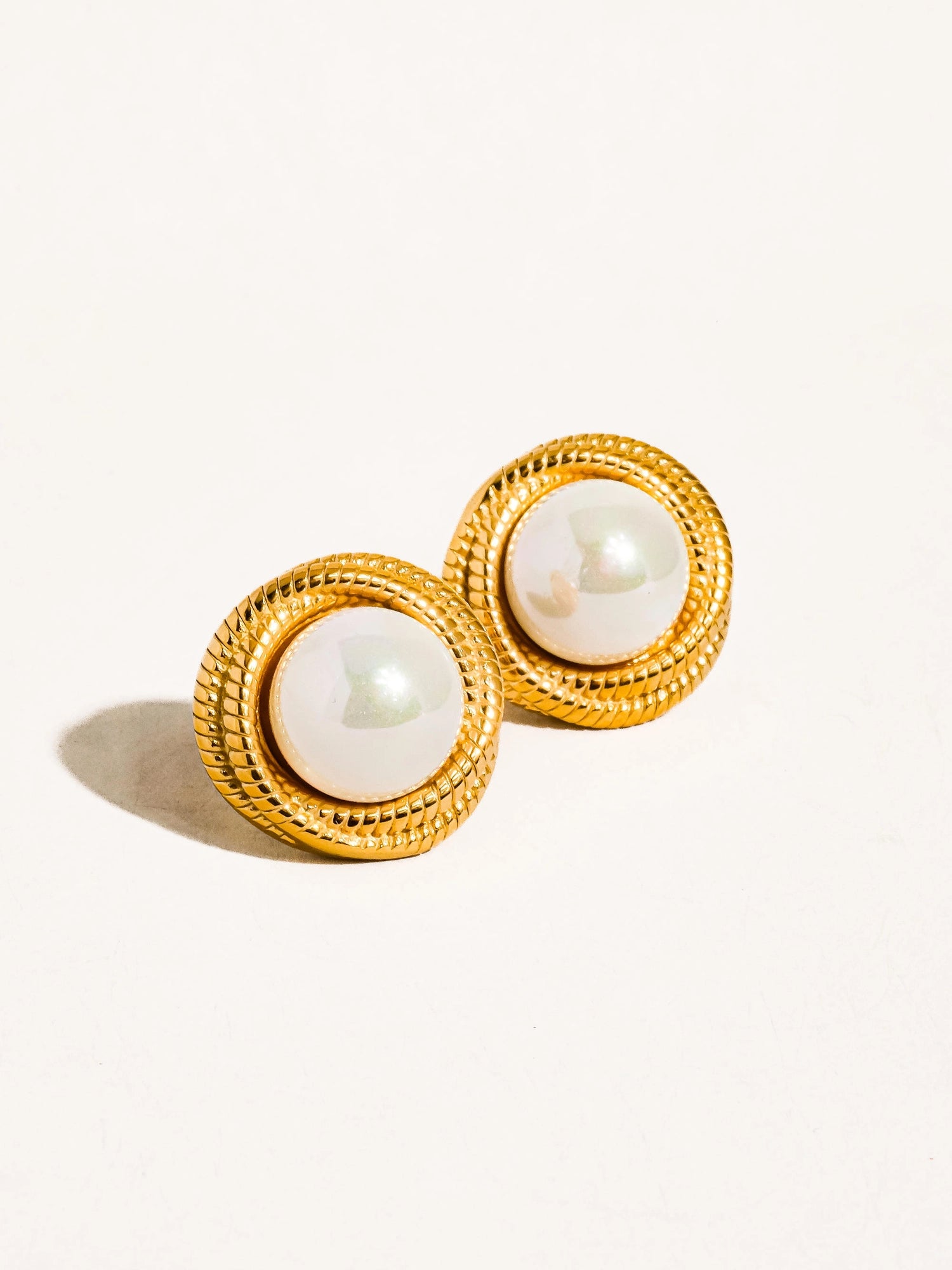 18K Plated Pearl Studs