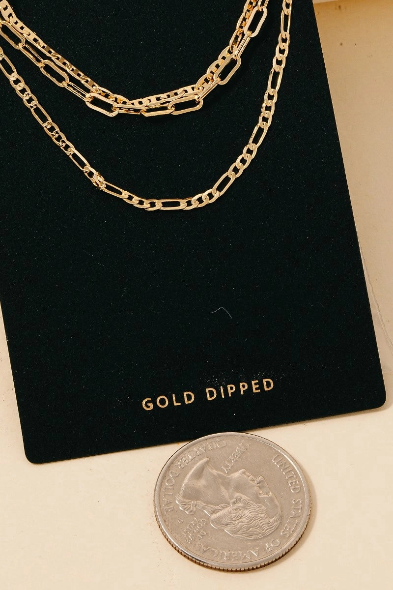 Radiant Layers Gold Plated Necklace