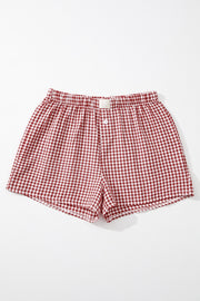 Gingham Boxer Shorts - Red