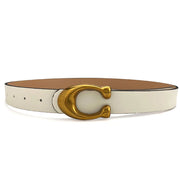Retro U-Buckle Statement Belt - White