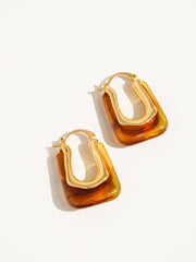 Golden Tortoise 18k Gold Plated Square Hoops