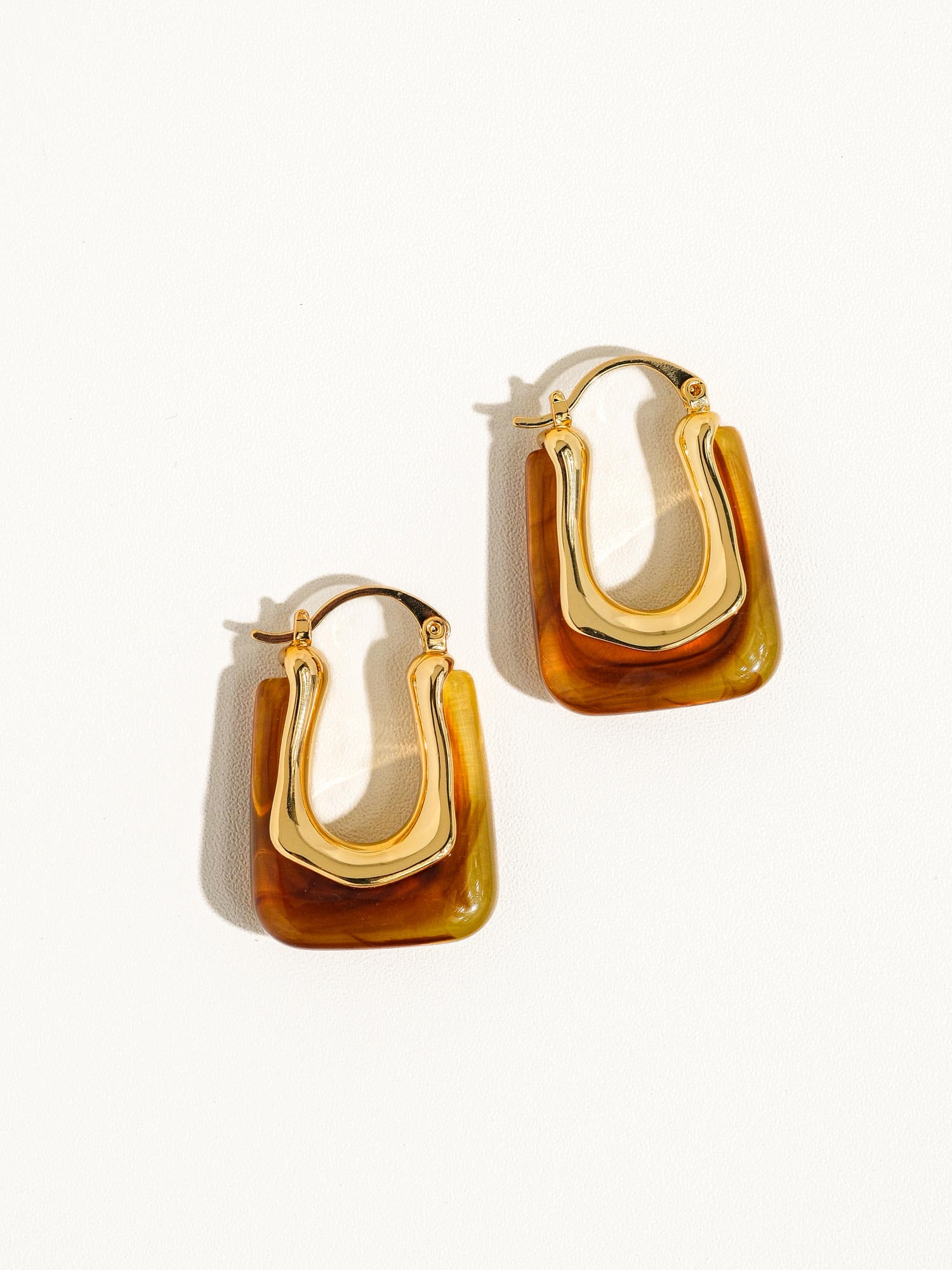 Golden Tortoise 18k Gold Plated Square Hoops