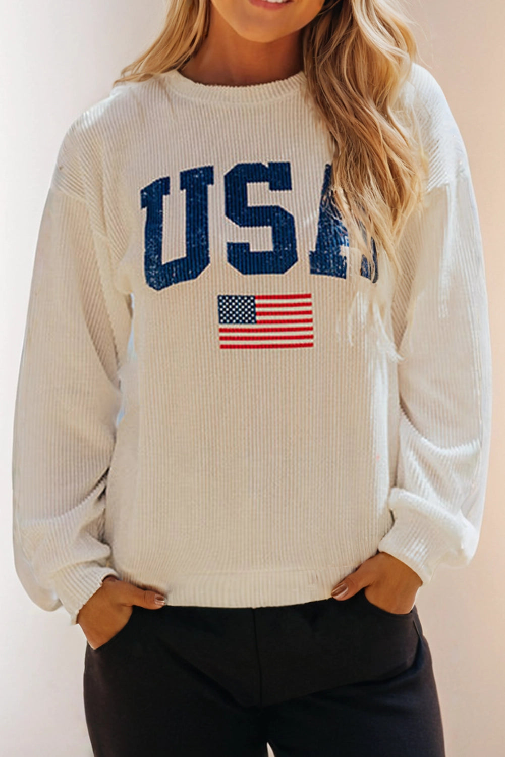 USA Ribbed Sweatshirt