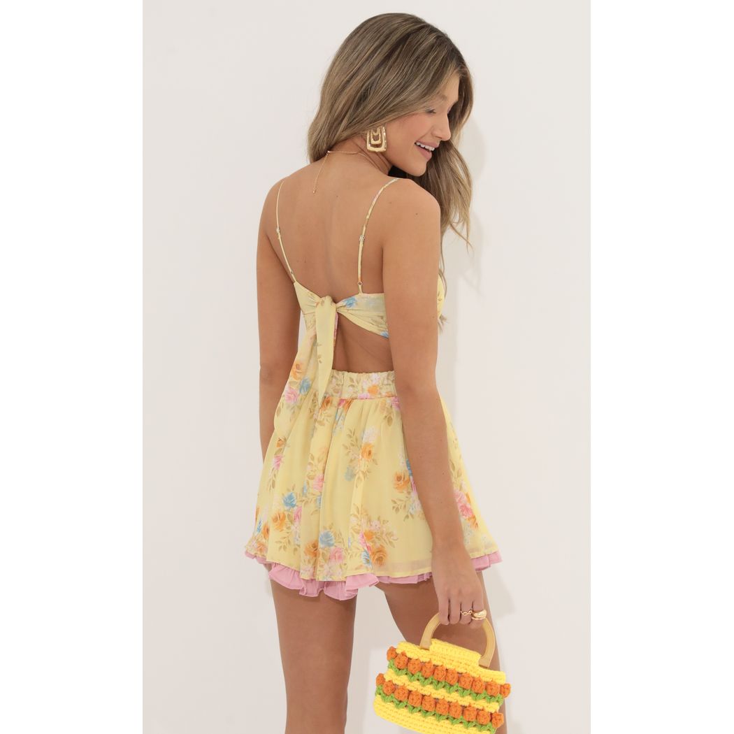 Sunshine Blooms Square Neck Romper