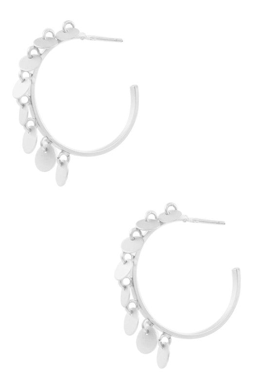 DISC CHARM HOOP: SILVER