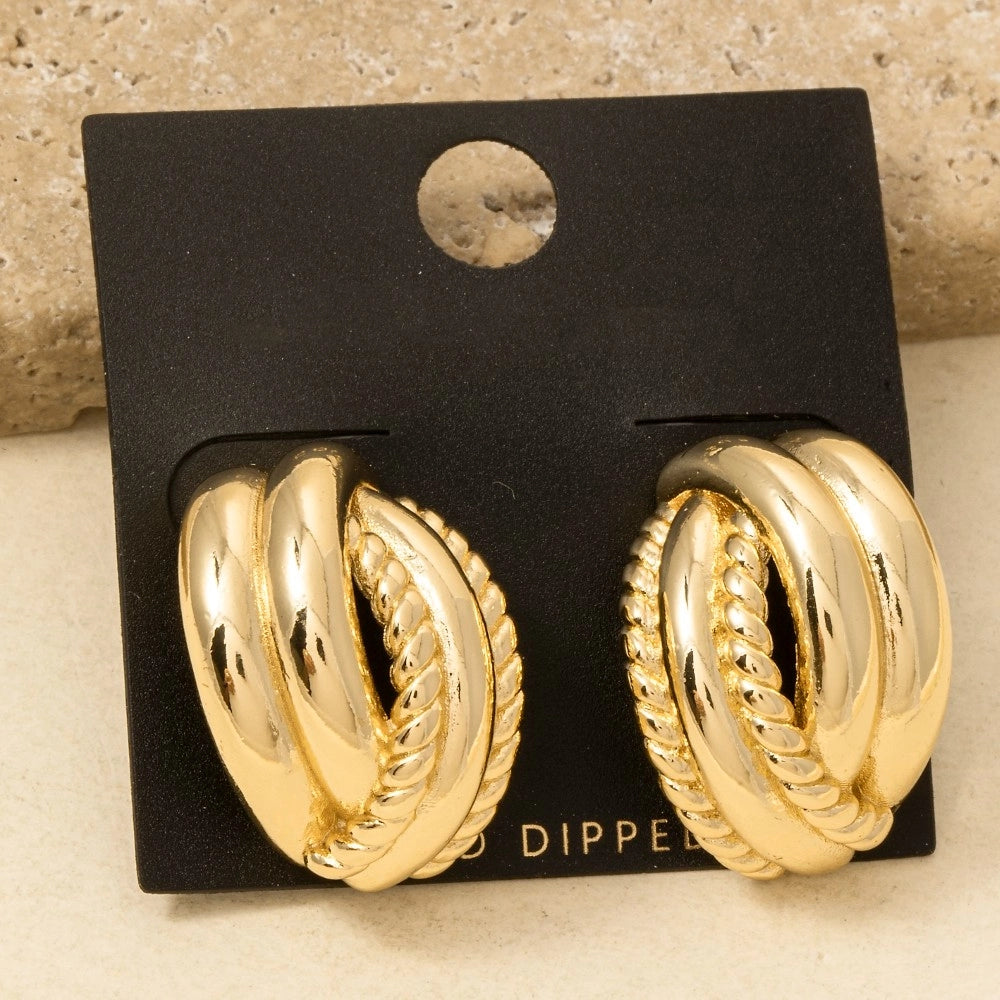 Golden Aura Mixed Layered Hoop Earrings