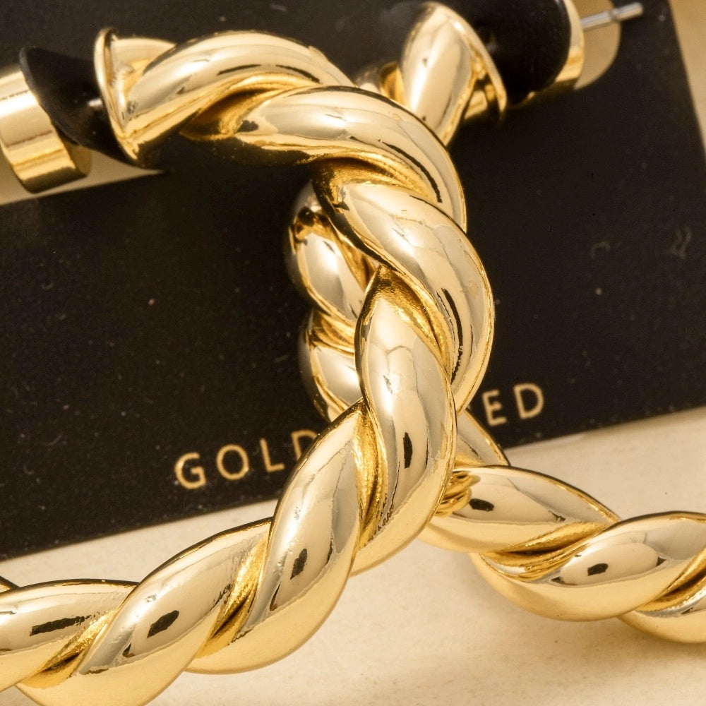 Gold Dipped Twist Hoop Earring