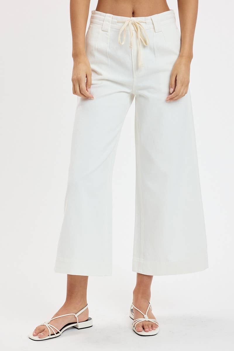 Ivory Ease Wide-Leg Pants