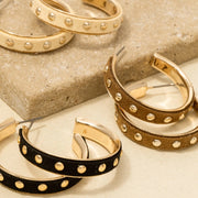 Studded Faux Suede Hoop Earrings