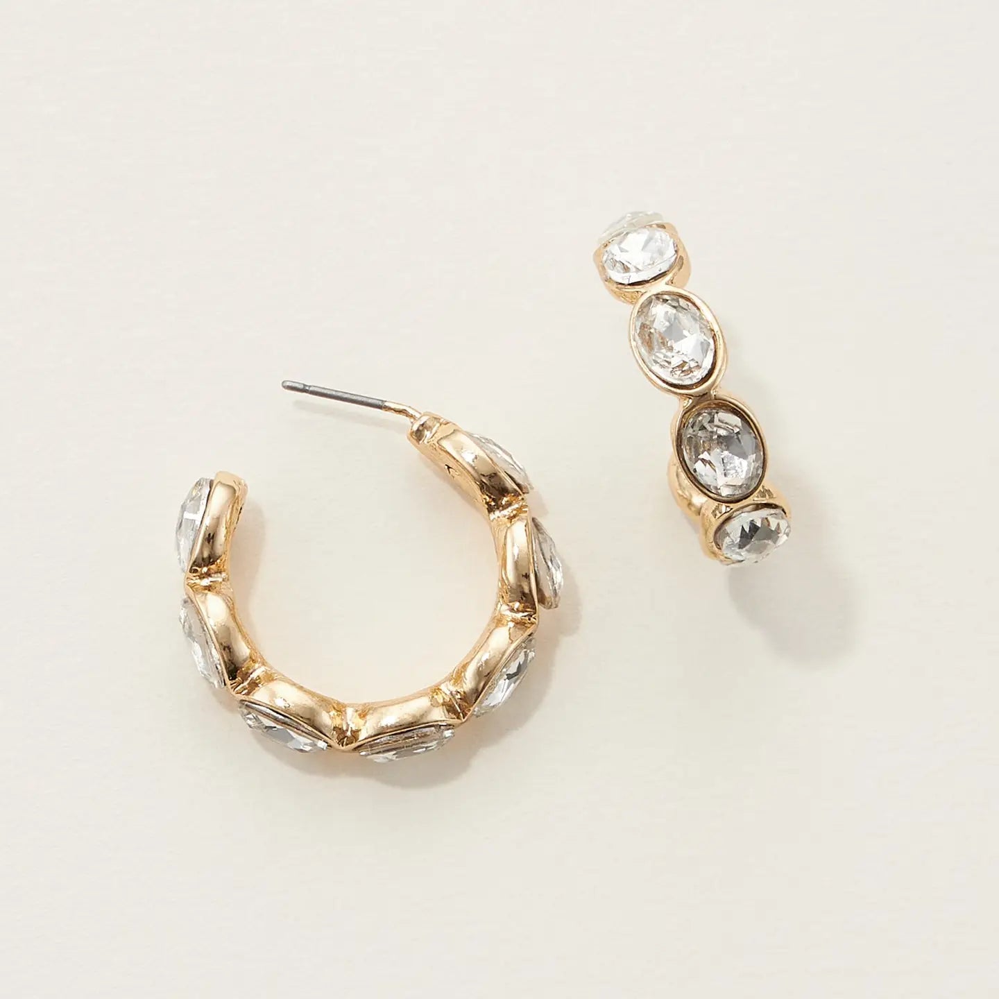 Prism Rhinestone Hoop Earrings