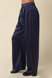 The After Hours Satin Pants-Navy