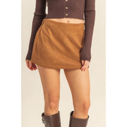 Faux Suede Sideline Skort