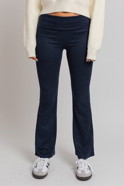 NAVY SUEDE PANTS