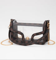 Clear Couture Checkered Stadium Bag