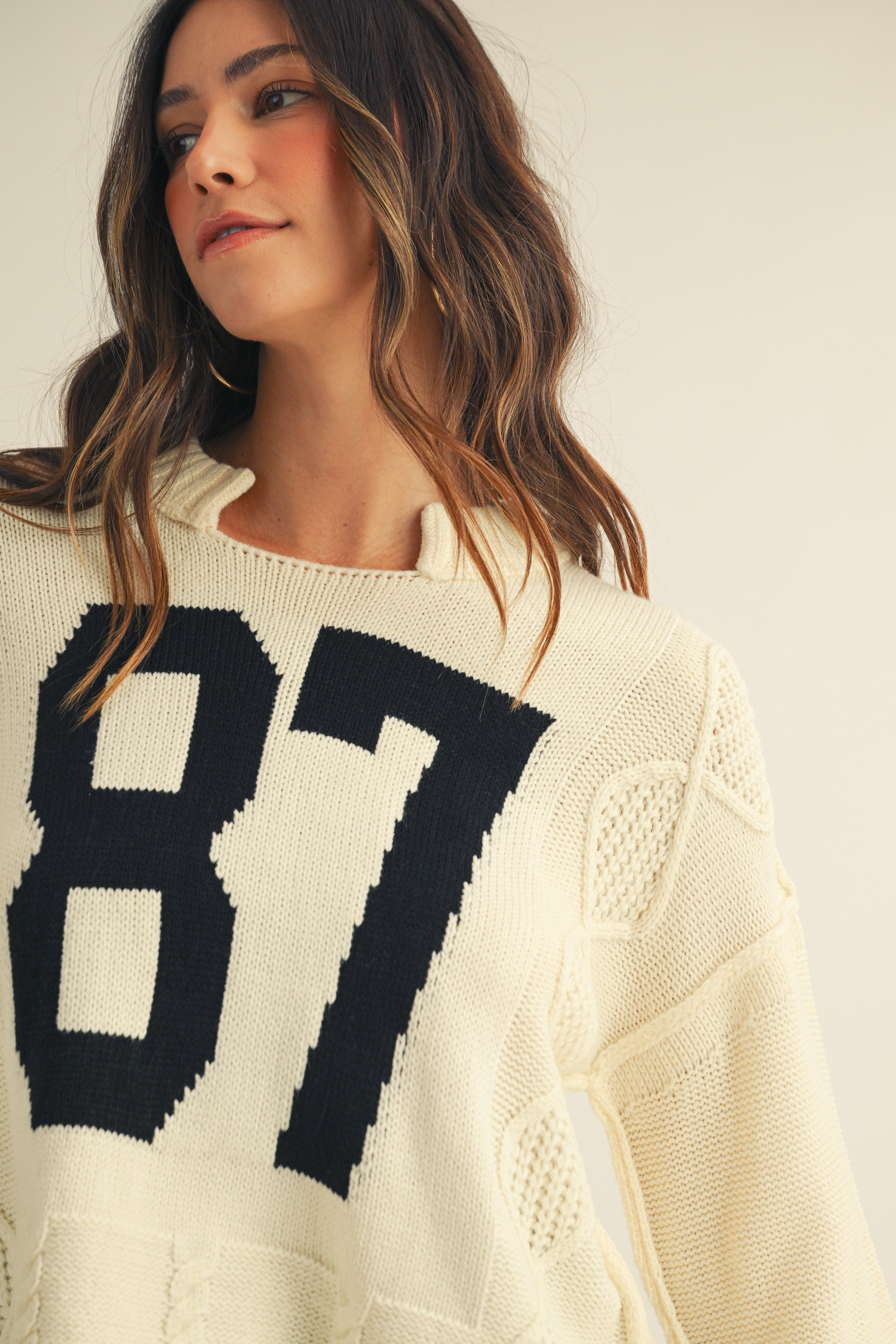 Varsity ‘87’ Knit in Ivory