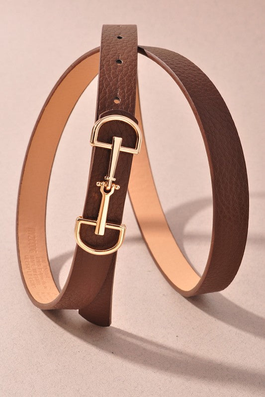 Leather Horsebit Clasp Belt