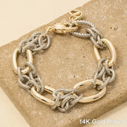 TWO Linked 18K Gold Plated Bracelet