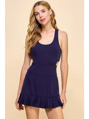 CRISS CROSS BACK NAVY DRESS