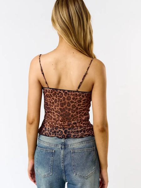 LEOPARD MESH TOP