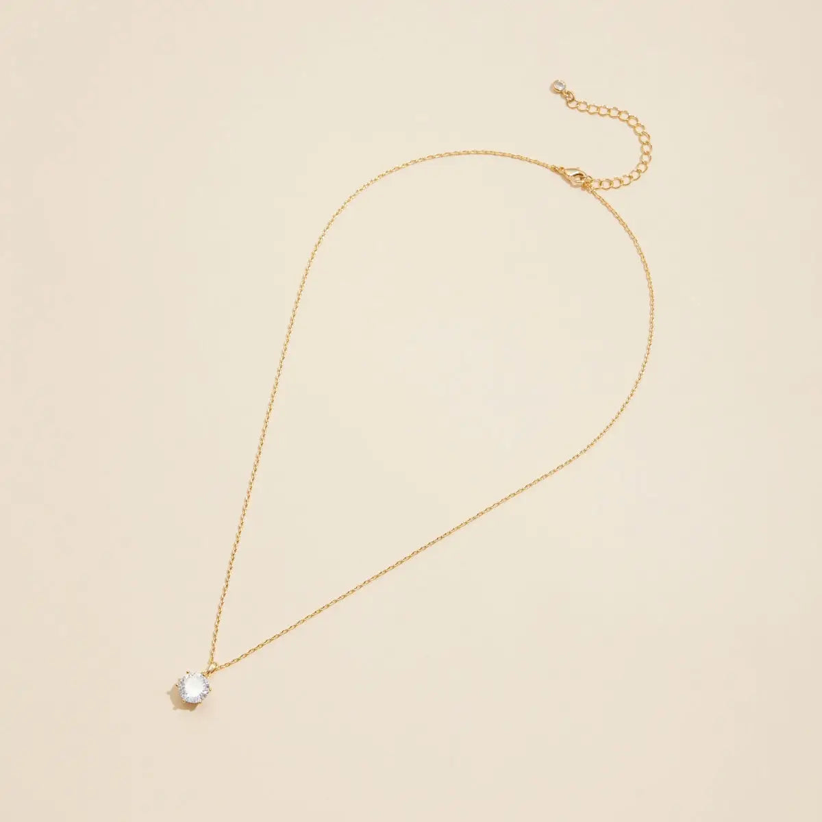 Solitaire Charm Gold Dip Necklace