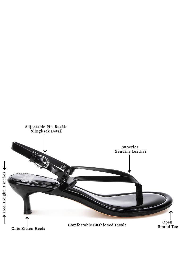 Maren Genuine Leather Kitten Sandal